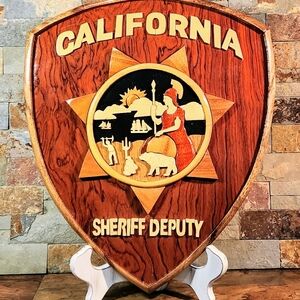California Sheriff Deputy Wood Wall Plaque  • Beautifully Handcrafted •